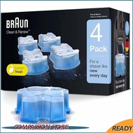 Braun CCR4 Clean Renew Mens Shaver Hygienic Cleaning Refill Cartridge Cleaning Fluid 4*170ml