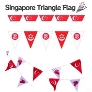 🚩SG Shipping🚩SG60 Singapore Triangle Flag Buntings NDP Red & White National Banner Decoration