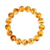 【正佳珠寶】花珀 頂級藍花珀 11.7-12.2mm 藍花珀手珠