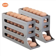 4 Tiers Egg Holder for Fridge,Egg Holder for Refrigerator, Eggs Dispenser Auto Rolling Egg Tray Stor