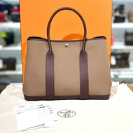 全新HERMES GARDEN PARTY 36 Z 大象灰拼帆布銀扣 H082264CKAG GP36 #BRAND NEW