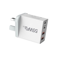 4 Port USB Charger Total 55W Type C Fast Charge Mobile Phone Adapter For iPhone Samsung Xiaomi Huawe