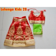 Red+green Lehenga Kids Ages 1,2,3,4,5 Years/Girls Indian Clothes