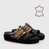 Adorable Projects - Avianna Sandals Genuine Leather Tiger Pattern - Women's Sandals