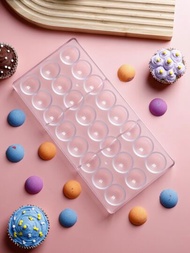 1入透明塑膠半圓形巧克力矽膠模具,透明ps材料巧克力托盤,巧克力糖果模具,適用於家庭diy糖果製造者