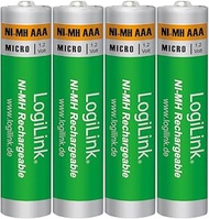 LogiLink LR03RB4 AAA Micro NiMH 1.2 V Batteries (Blister Pack of 4) Green
