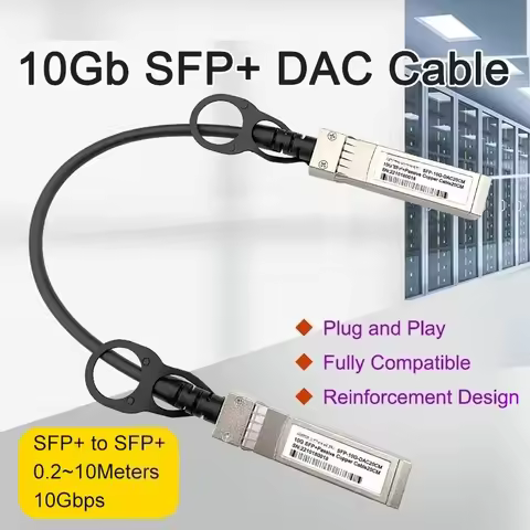 10G SFP DAC Cable 20cm,0.5m,1m,2m,3m Passive Direct Attach Copper Twinax SFP+ DAC Cables For MikroTi
