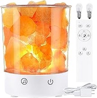 LENUMB Upgraded 1GB White Noise Himalayan Pink Salt Lamp, Authentic Himalayan Salt Rocks, Remote Control with 5 Levels Brightness,White Noise Machine, Sleep Sound Machine with 21 Sounds, 2 Bulbs