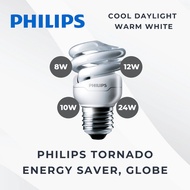 Philips Tornado Energy Saver, Globe 8W 12W 20W 24W E27 220-240V Light Bulb Daylight Warm White Phili