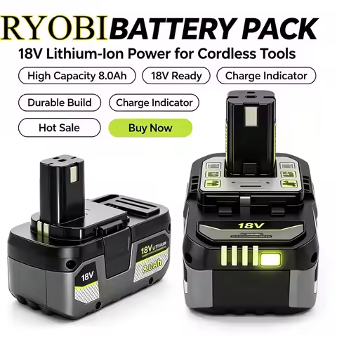 Battery Powerful Lithium For RYOBI 18V Battery 6.0Ah 8.0Ah P104 P105 P107 P108 P109 Low Self Dischar