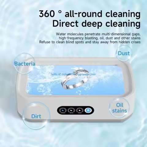 Deep Clean Ultrasonic Jewelry Cleaner for Rings Glasses and More 3 Modes 650ML
