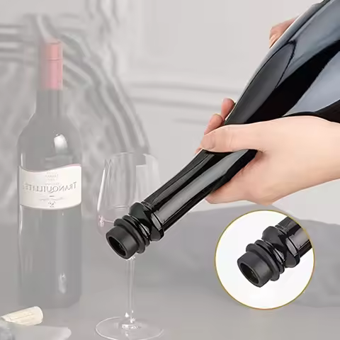 New Advanced Wine Stoppers Stainless Steel Manual Vacuum Pump Wine Saver Reusable Wine Bottle Stoppe