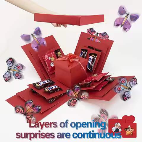 Butterfly Explosion Box Gift DIY Snacks Gift Box Mystery Surprise Explosion Box Valentines Day Gift 