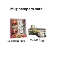 CHRISTMAS HAMPERS - COUPLE CUP AND SAUCE LC 045 /228 - CHRISTMAS DECORATION DISPLAY GLASS AND SPOON 
