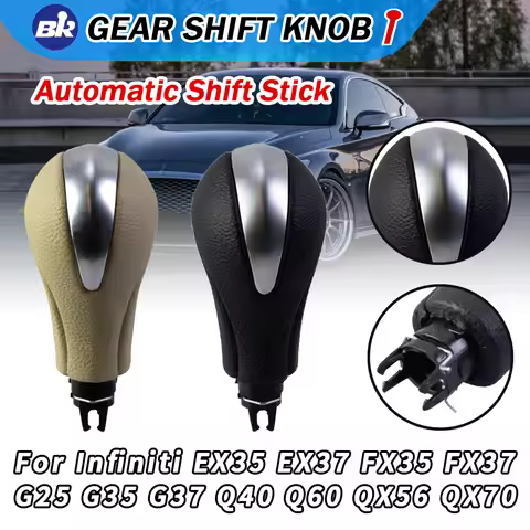 Black Beige Automatic Gear Shift Knob For Nissan Patrol Y62 Nissan Infiniti G25 G37 FX37 EX37 QX70 Q