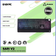 ✅ EasyPC | RAKK Sari V2 RGB Usb Built-in Wristrest Doubleshot Keycaps Gaming Keyboard