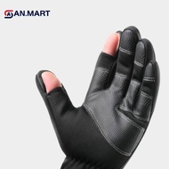 AN.MART Winter Fishing Gloves 2 Finger Flip Waterproof Windproof Cycling Angling Gloves MY