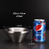 304 Double-Layer Stainless Steel Golden Cone Bowl Restaurant Dessert Bowl Salad Bowl Shaved Ice Cup