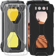 for Blackview BV7300 (6.67") Case, Soft Silicone Bumper Shell Black 1 Pcs + 1 Pcs Transparent Flexib