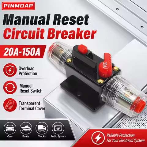 PINMOAP Car Resettable Circuit Breaker Series Fuse Holder Switch Fuse Holder Marine Rv Power Protect