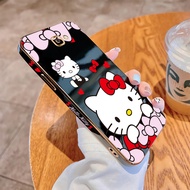 For Samsung Galaxy J7Prime J4 J6 Plus 2018 J7Pro Cartoon Kitty Cat Phone Casing Luxury Plating TPU Soft Cover Shockproof Case
