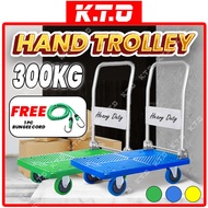 300KG Heavy Duty PVC Foldable Platform Hand Truck Trolley Silent Wheel Moving Items Hand Push Cart /
