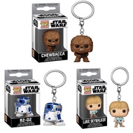 Funko POP！ 《Star Wars》Luke Skywalker Chewbacca R2-D2 Keychain Action Figure Keyring Toys model Dolls