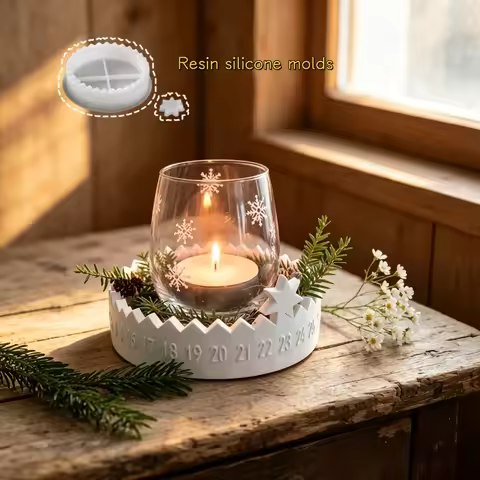 Clay Silicone Mold 2pcs Advent Calendar Storage Ornament Mold Suitable for Making Dropper Gypsum Can
