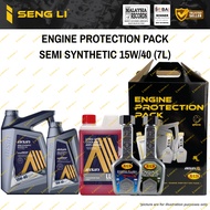 COMBO PACK AISIN 15W40 ENGINE OIL 7L + AISIN COOLANT+ X1R ENGINE FLUSH + X1R ENGINE TREATMENT