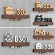 House Number Plate Creative Can Cartoon Number Door Sticker Store Household House Number Plate 25.9.