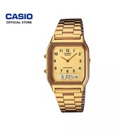 Casio Vintage AQ-230GA-9B Gold Stainless Steel Band Men Watch / Women Watch