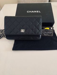 Chanel Wallet On Chain WOC 黑色羊皮銀扣 lamb skin silver hardware