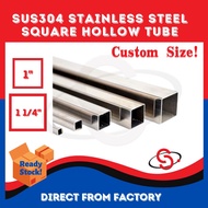 SCM SUS304 Square Hollow Stainless Steel Tube Besi Keluli Square Besi Hollow 304 不锈钢方管 □ 1” ~ □ 1 1/4” DIY Custom Size