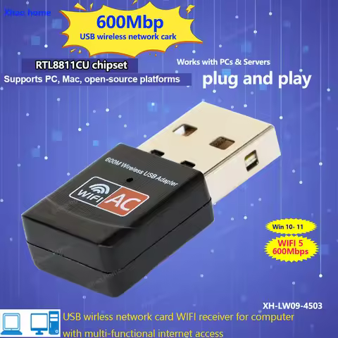 Dual Band USB WiFi Adapter AC1200Mbps, 5G/2.4G Wireless Network Card for PC/Desktop/Laptop/TV Stick,