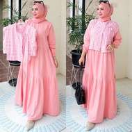 QF Gamis Rompi Kotak 888 / rompi / gamis kekinian / gamis modern / gamis rompi / baju muslimah / baj