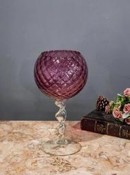 【卡卡頌  歐洲古董】美麗 紅莓 立體雕刻 法國 水晶玻璃(超大尺寸) 高腳杯 花瓶 DECO  g0703