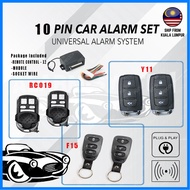 Universal Car Security Alarm System 10Pin Alarm Kereta Remote Control