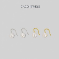 CACO High Lustre Freshwater Pearl Earrings 14K Gold Plated on 925 Sterling Silver "Heels" (1 Pair)