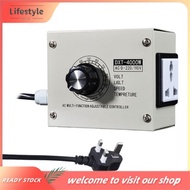[Lifestyle] 4000W Voltage Controller Adjustable SCR Dimmer UK Plug Stepless Variable Speed Voltage R