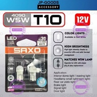 SAXO T10 W5W 12V LED Bulb 60lm Colour 4090 Clear Chip | Car Parking Light Interior License Plate Lig