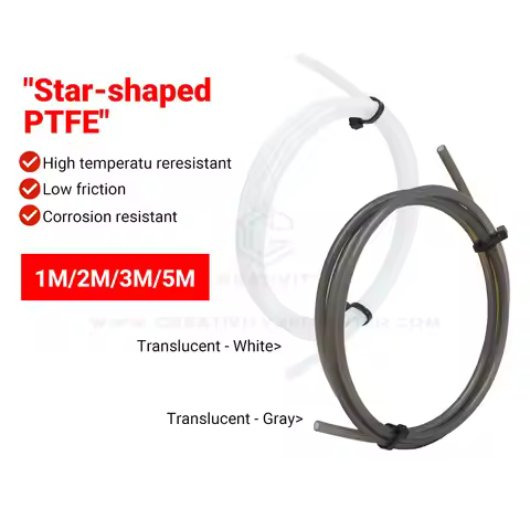 High-Performance Japanese Material Star-Shaped PTFE Tubing 4mm OD Ultra Smooth Flow for BambooLab AM