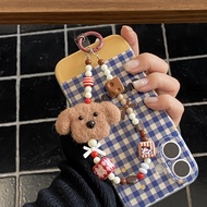 < Coffee Puppy > Wool Felt Charm Hand-Made Charm Mobile Phone Charm Mobile Phone Chain Cute Keychain
