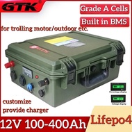 GTK LiFePO4 12V 100AH 120Ah 150Ah 180Ah 200Ah 250Ah 300Ah 400Ah Lithium Battery for 1000W Trolling M