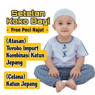(AM-007) TURKISH KURTA SET CLOTHES BABY AQIQAH MUSLIM BOYS NEWBORN 0 6 12 MONTHS