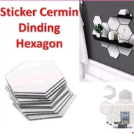 0hexagonal Mirror/Hexagon Hexagon Glass Wall Decoration/Mirror Sticker