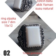 cincin batu akik yaman susu kotak natural