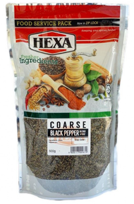 Authentic Hexa Coarse Black Pepper 500gm Lada Hitam Kasar (Halal) ready stock, pengeposan pantas