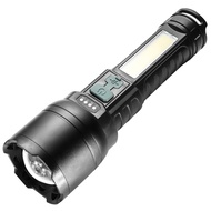 Senter Led+Cob Chargeable Flashlight 4 Mode Senter Zoom High Quality Outdoor Super Terang-T058