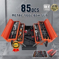 85pcs Spanner & Socket Set with 3 Layers Cantilever Metal Tool Box Ratchet Hand Tools CRV Ready Stoc