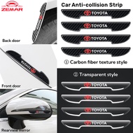 4Pcs Toyota Car Door Anti-Collision Strip Auto Handle Rear View Mirror Bumper Sticker New Transparen